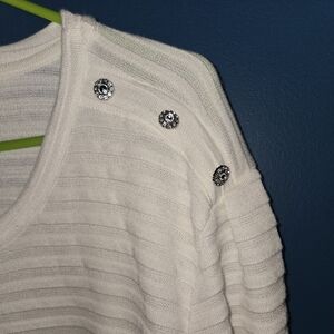 Ivory Long Sleeve Blouse, 3X, NWT, Classy, Preppy, Business Casual